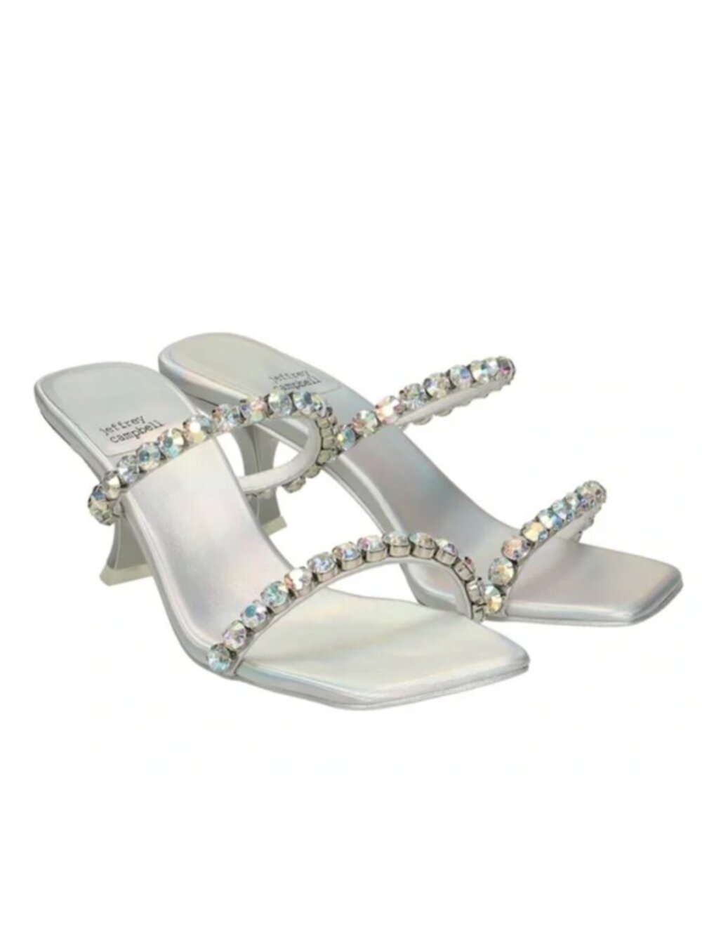 Jeffrey Campbell Mrs. Big Rhinestone Heels Statement Mule Sandals